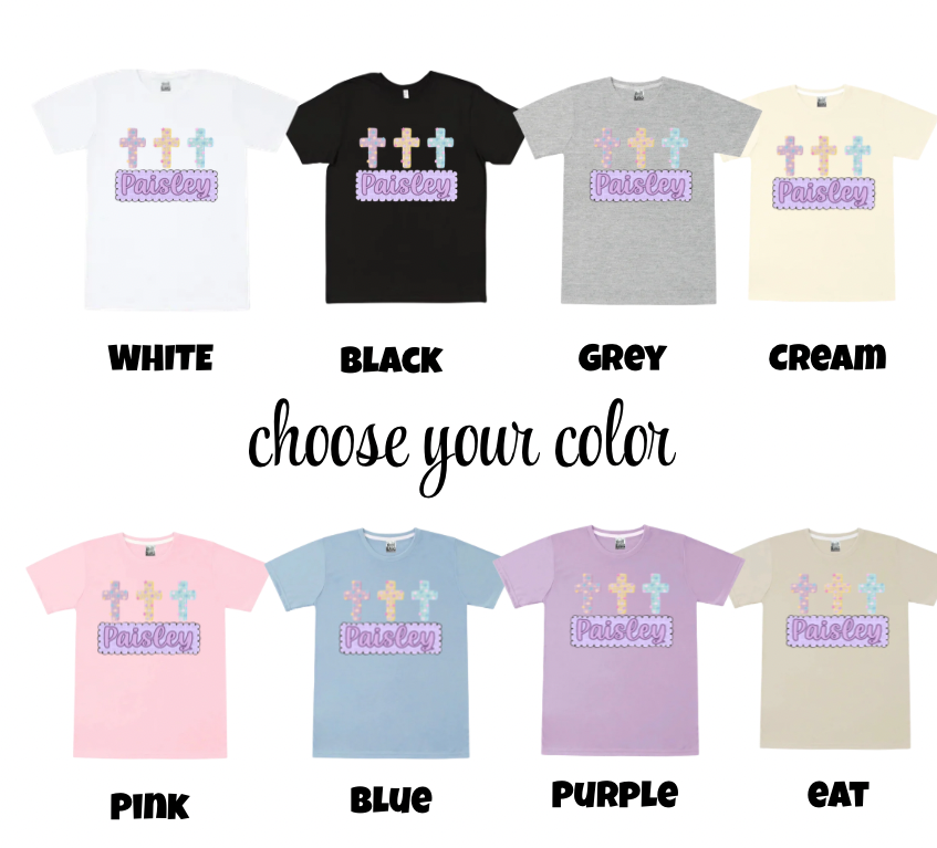 Pastel Cross Nameplate